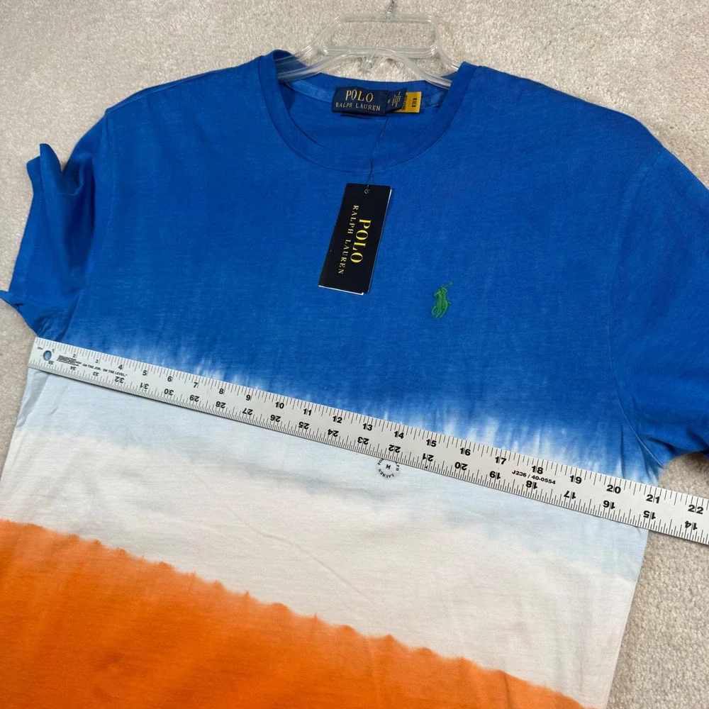 NEW‎ Polo Ralph Lauren Mens Medium Ombre Classic Fit T Shirt Blue Orange White